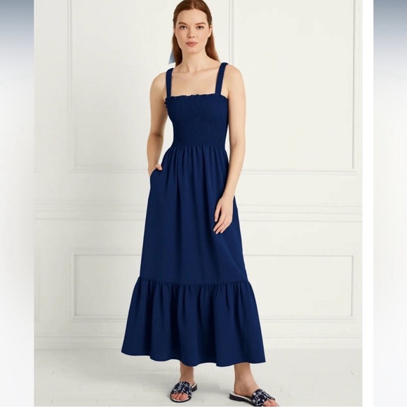 Hill House Anjuli Navy Crepe Maxi Dress - Picture 1 of 4